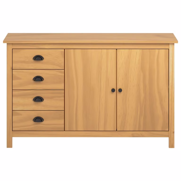 vidaXL Credenza Hill honey brown 130x40x80 cm in legno di pino massiccio