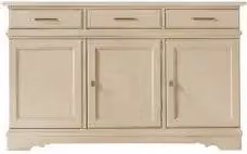 Credenza madia buffet in legno massiccio Shabby chic 3 ante mod Beverly avorio