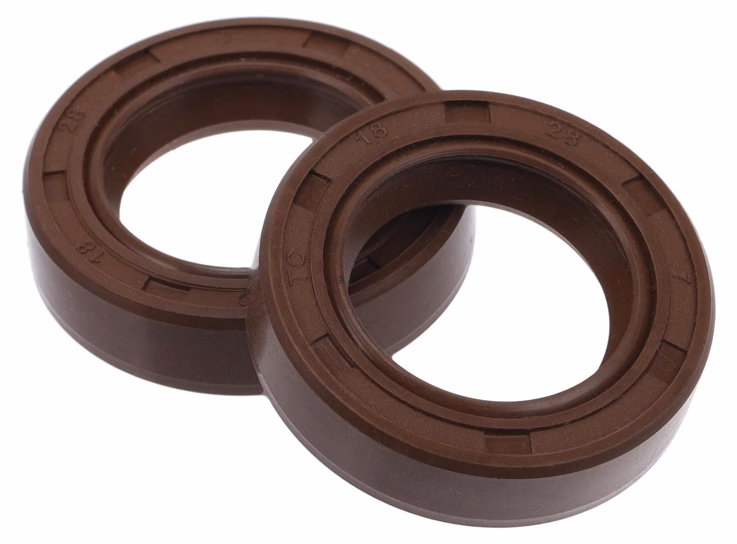 Guarnizione torica TC 18x28x7 mm, gomma FKM, colore marrone, confezione da 2 pezzi