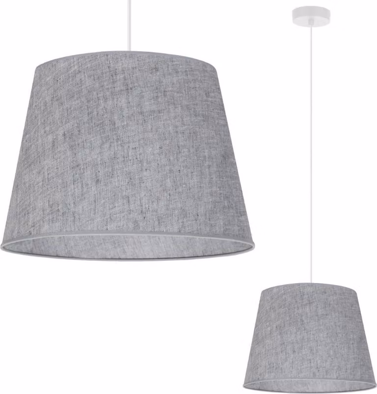 Lampada a sospensione Len Cone White a 1 luce Paralume Grigio L04 38cm