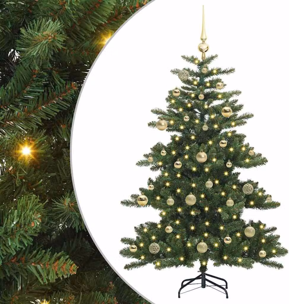Albero di Natale Artificiale con Rami Pieghevoli Verde 150 cm