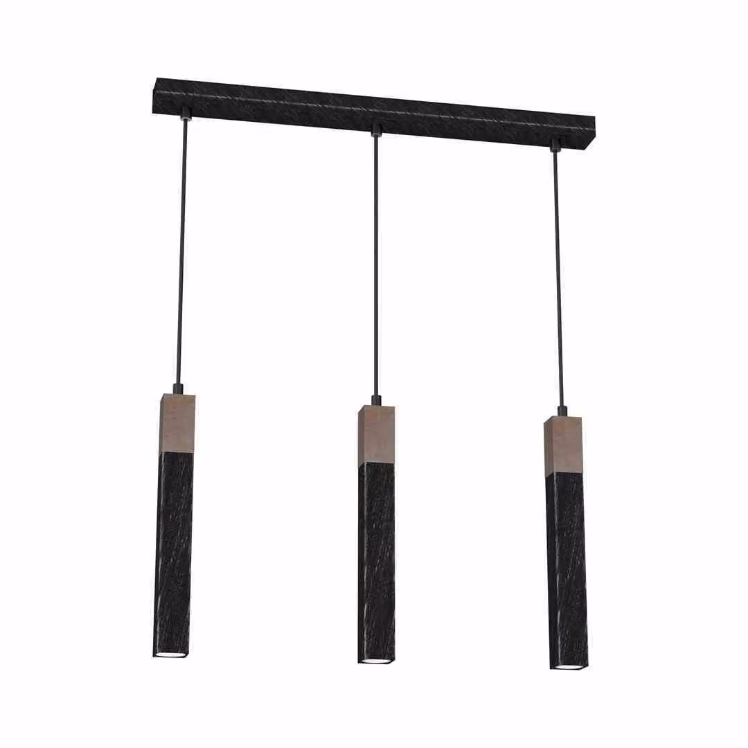Milagro SOLO lampadario a sospensione MLP7470 legno nero lavato / patinato