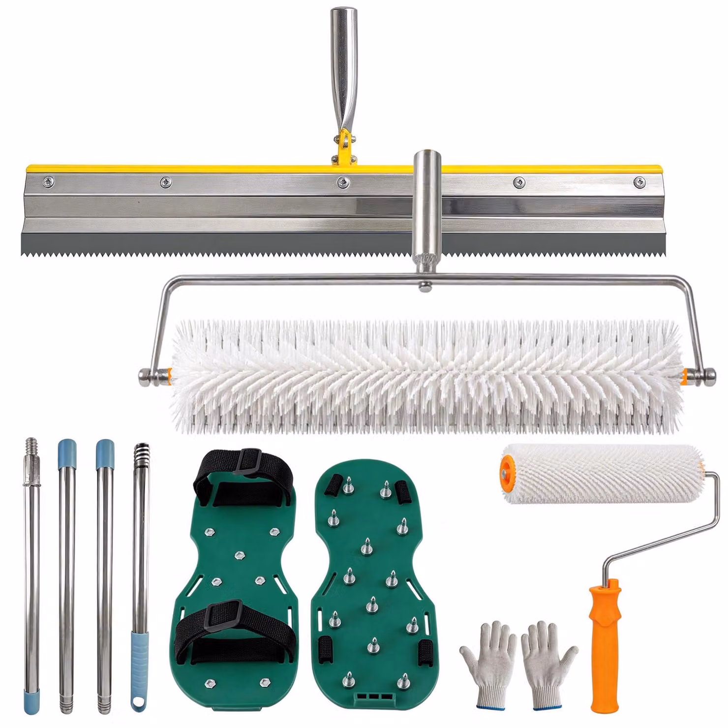 Kit di strumenti per cemento autolivellante, completo di spatola e scarpe a punte