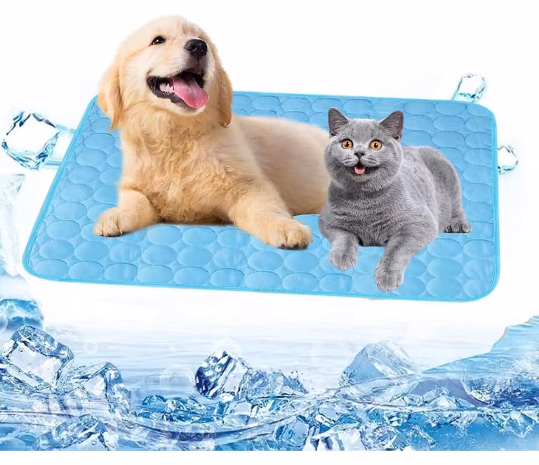 Tappetino refrigerante per cani, 75x50 cm, colore blu, taglia L