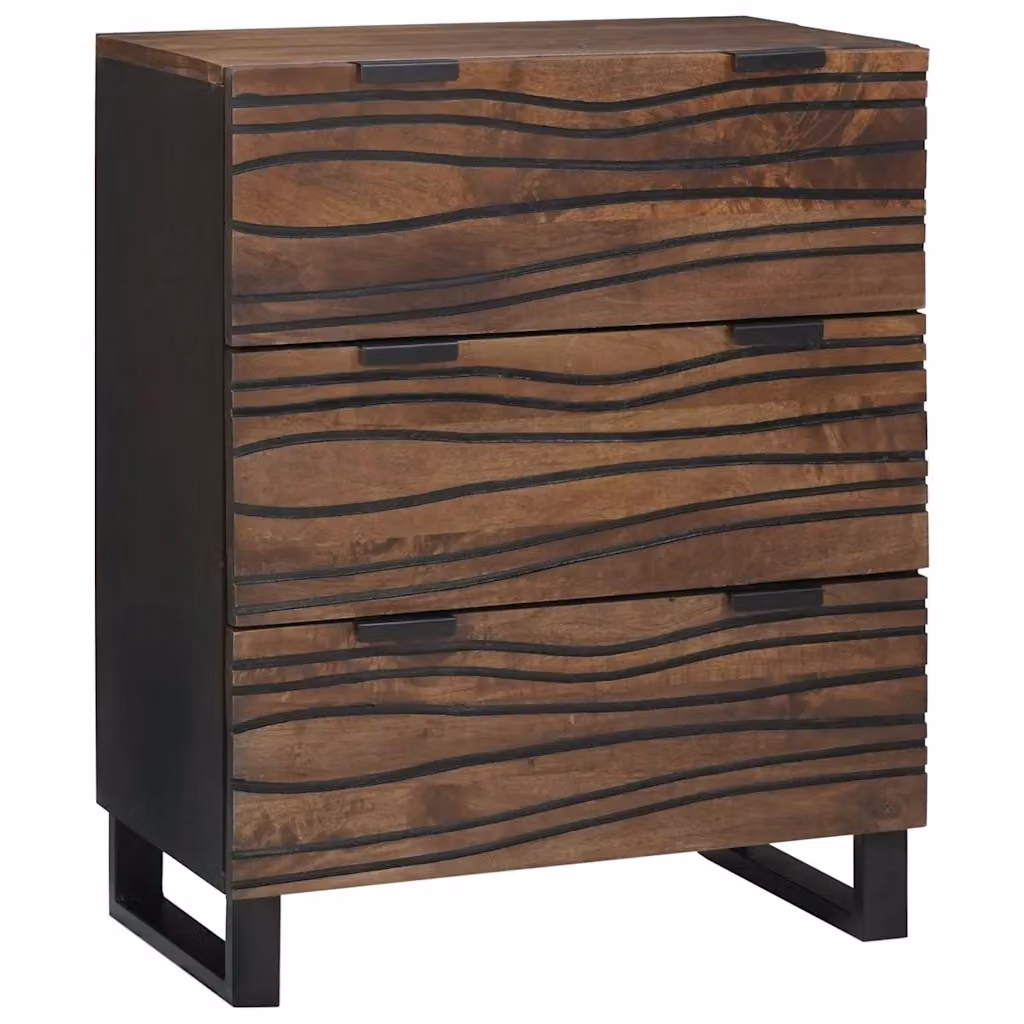 Credenza rustica vidaXL in legno di mango marrone L: 60 cm, P: 33 cm, H: 75 cm
