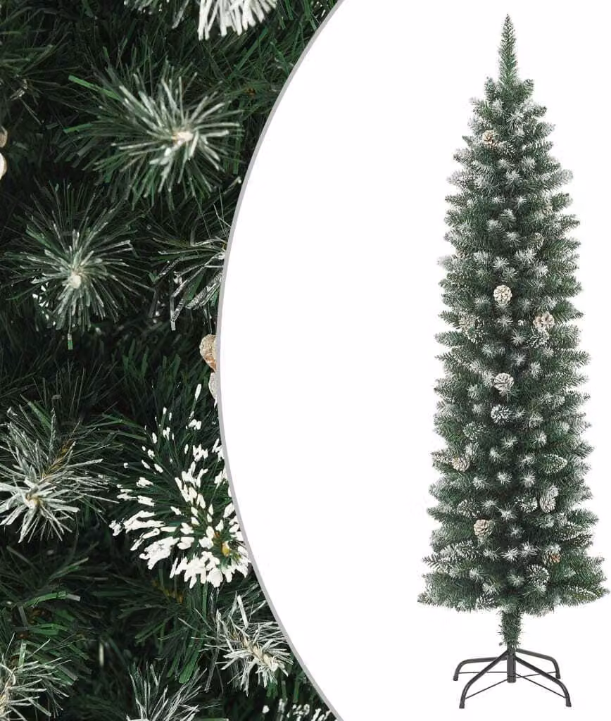 Maison Exclusive - Albero di Natale artificiale con supporto, modello slanciato, 150 cm, in PVC