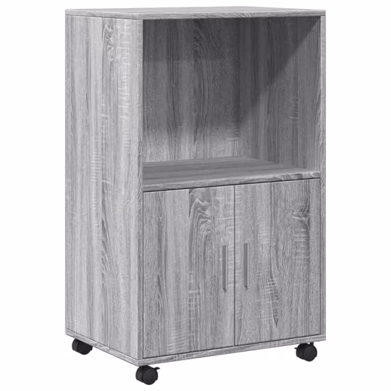 Mobiletto con Ruote Grigio Sonoma 55x40x91cm in Truciolato