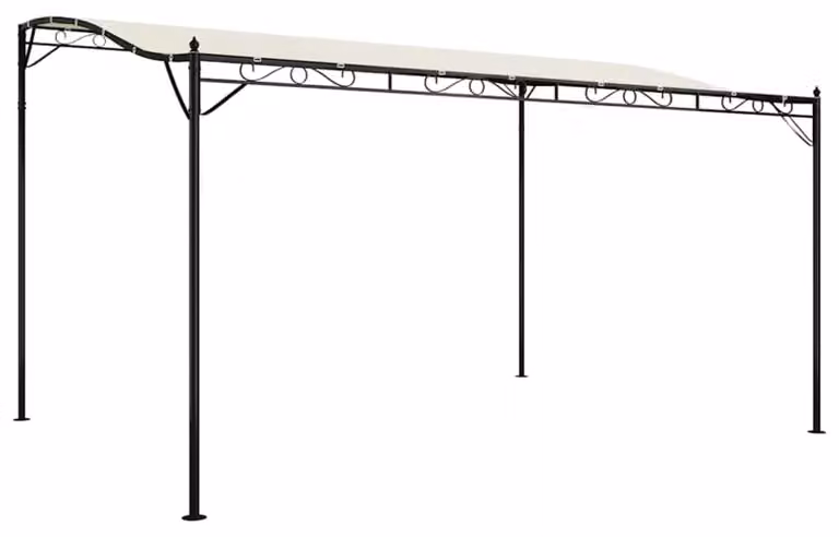Gazebo da giardino, modello pergola - Colore crema, poliestere - Superficie coperta: 12 m² - Struttura in acciaio - Resistente all'acqua