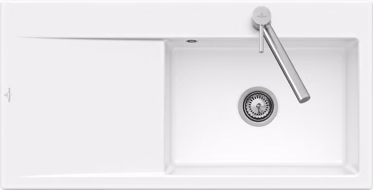 Lavello da cucina rettangolare Villeroy&Boch, lavello da cucina Subway Style 60 White Alpine CeramicPlus 1000x510mm, larghezza base 60 cm