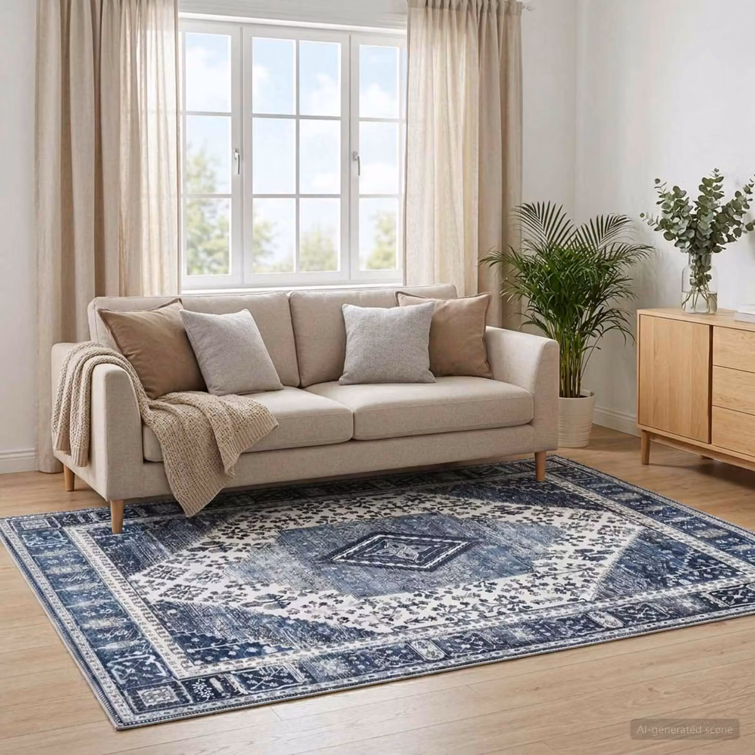 vidaXL Tappeto ORIZ Blu Scuro 240 x 340 cm 100% Poliestere