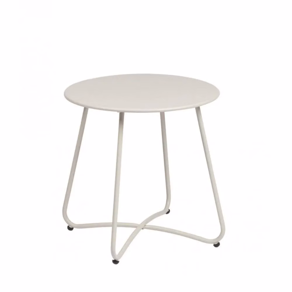 Tavolino rotondo AUSTIN in acciaio beige
