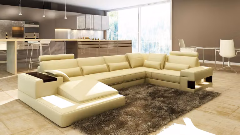 Moderne Designer Ecksofa U-Form Wohnlandschaft Couch Sofas Polster Ecke Sofa