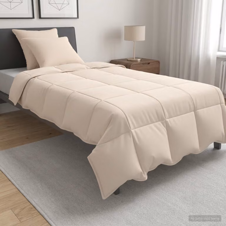 Set di 2 piumoni vidaXL per tutte le stagioni in beige, L 155 x L 220 cm