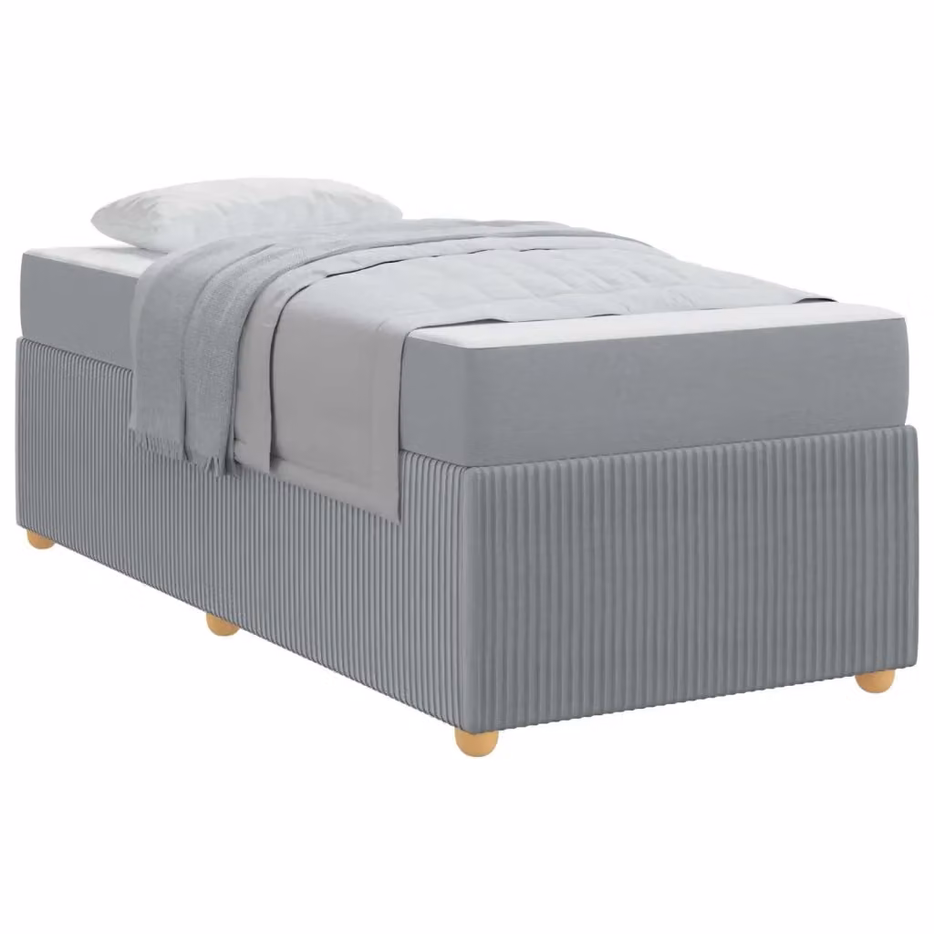 Struttura del letto imbottita vidaXL in tessuto grigio, L 100 x P 200 cm – 2