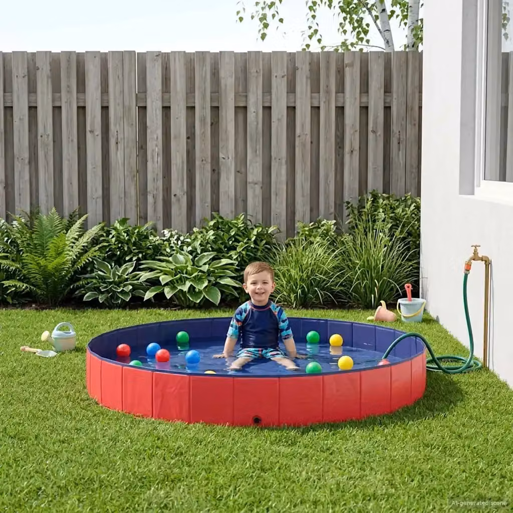 Piscina gonfiabile rotonda per bambini Design In, colore rosso, L: 300 cm, H: 38 cm – 2