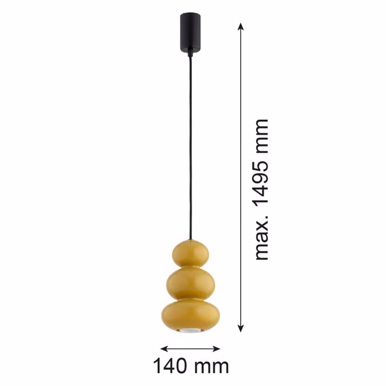 Lampada a sospensione Oman Argon, dimmerabile, Giallo / Arancione, Soggiorno / Sala da pranzo, Vetro, Lampada a sospensione