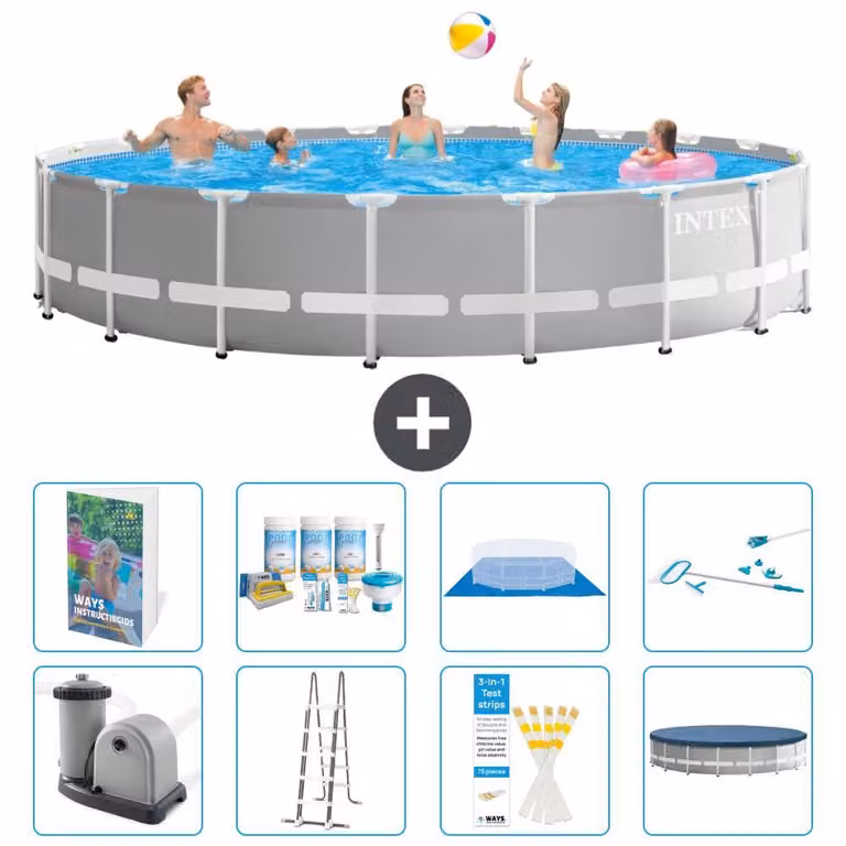 Struttura per piscina a forma di prisma - 610x132 cm - composta da 7 elementi - modello S615