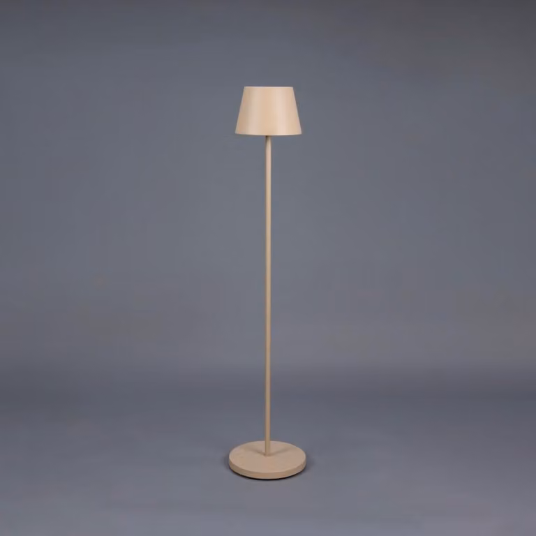 Konstsmide 7841-330 Pomezia M Lampada da terra | color sabbia | Interno/Esterno | Senza fili | 2700K/3000K | 7–15 ore di autonomia della batteria | 25 x 25 x (53/88,5/125) cm