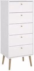 Cassettiera BODO con 5 cassetti Tvilum colore bianco L: 50 cm