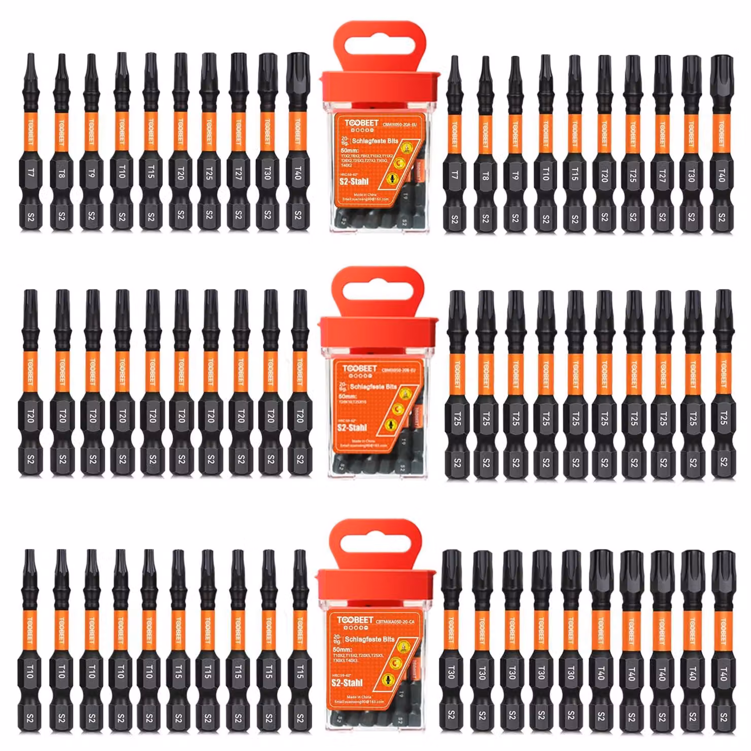 Solidchoice - Set di punte a stella Torx, 60 pezzi, in una robusta custodia di stoccaggio