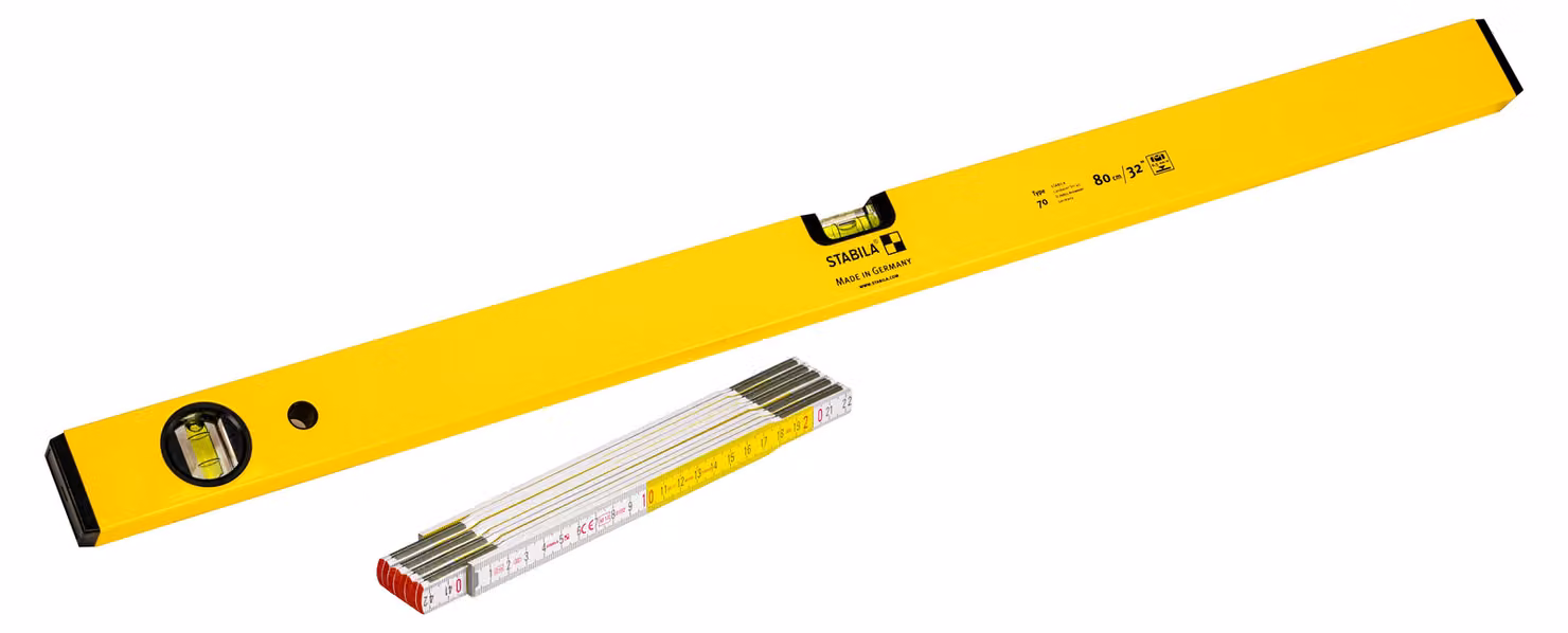 Kit accessori a bolla, modello 70, 80 cm, con metro pieghevole da 2 m, modello 617 - STABILA - 20277