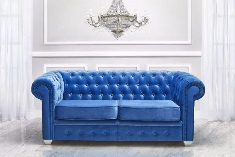 Chesterfield Design Luxus Polster Sofa Couch Sitz Garnitur Leder #H3