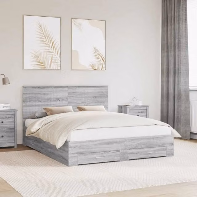 Struttura del letto con cassetto Grigio Sonoma 160 x 200 cm 3411285