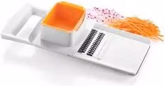 Mandolina Julienne Handy Tescoma Bianco e Arancio con base antiscivolo e protezione per le dita
