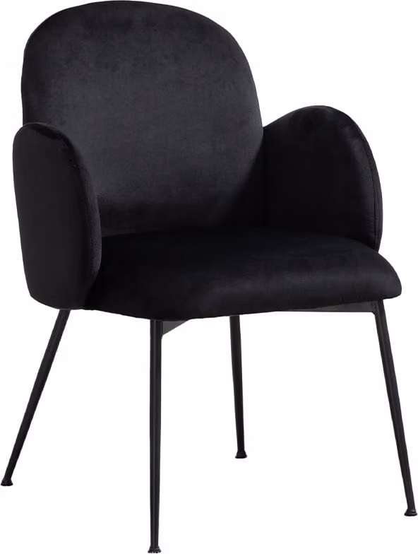 KAWOLA DEON sedia da pranzo Velvet nero