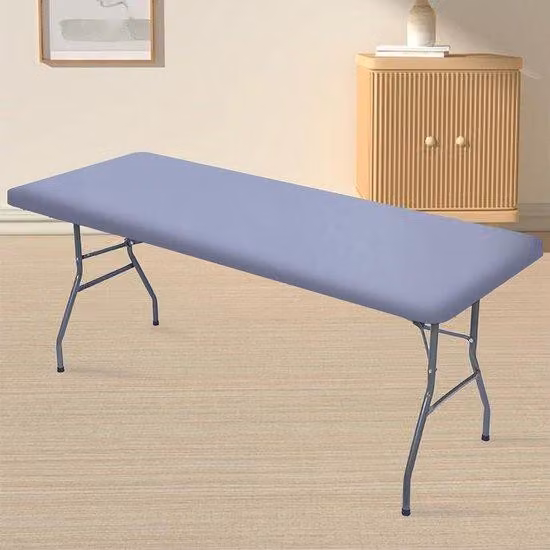 Tovaglia rettangolare elastica - Impermeabile - Adatta per patio, picnic - Per tavoli pieghevoli da 1,8 metri - Lavabile - In poliestere - Per uso interno ed esterno - Ideale per il campeggio