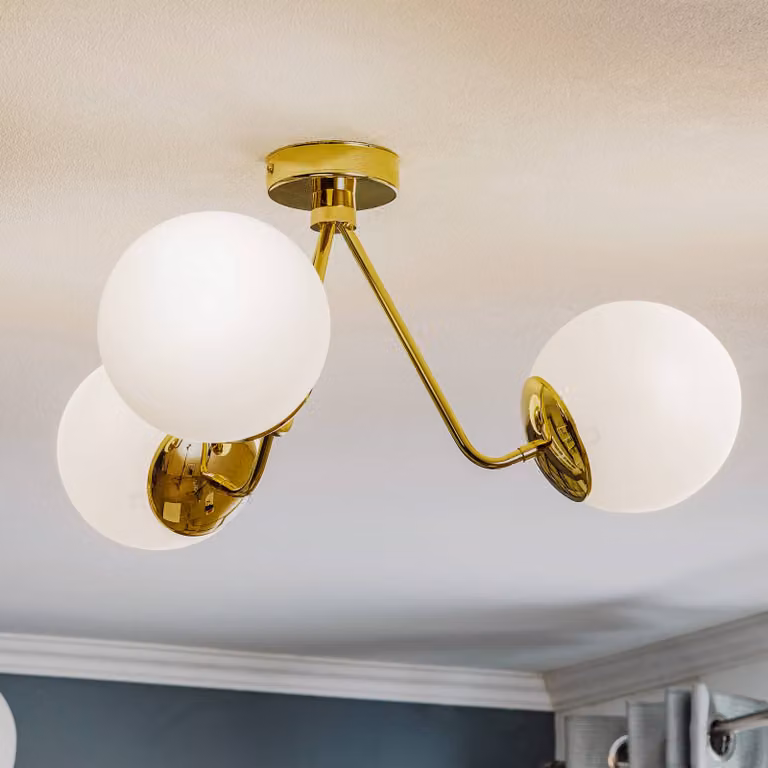 Plafoniera soffitto Tuse Argon, dimmerabile, Ottone / Oro, Soggiorno / Sala da pranzo, Metallo, Moderno, Plafoniera