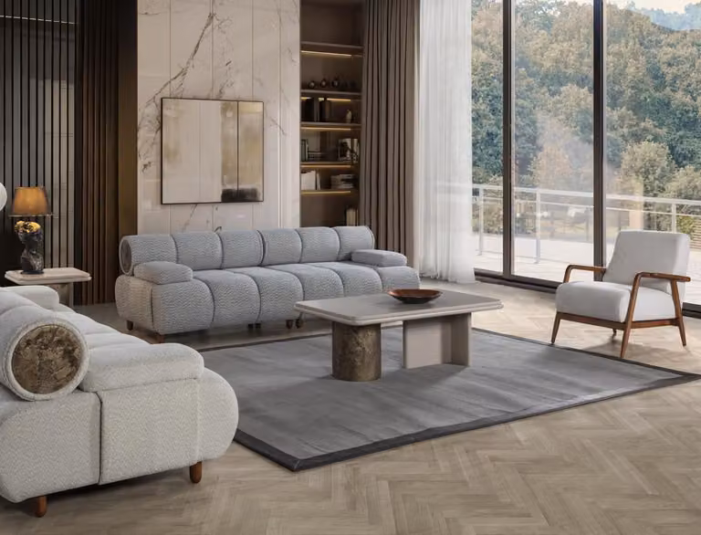 Luxus Wohnzimmer Set Sofa 3-Sitzer Sessel -Qualität Modernes Design 3+1
