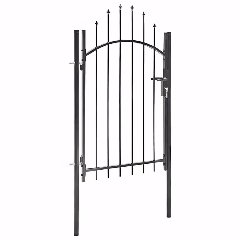 Cancello da giardino a battente vidaXL in acciaio nero L: 100 cm, H: 200 cm