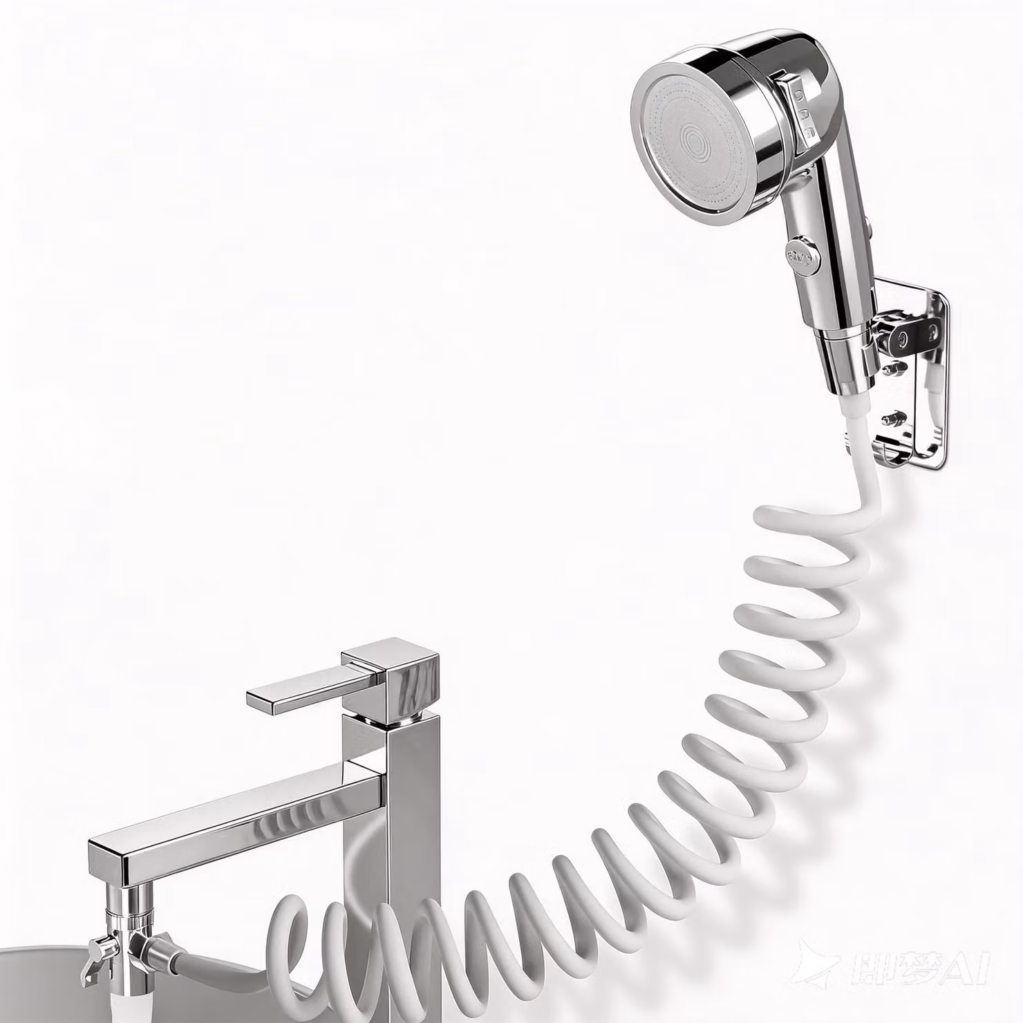 Omgoods - Doccetta per lavabo con tubo in gomma 3M e supporto