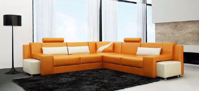 Wohnlandschaft Polster Ecke Eck Sofa Sitz Couch Garnitur Landschaft Leder V015B