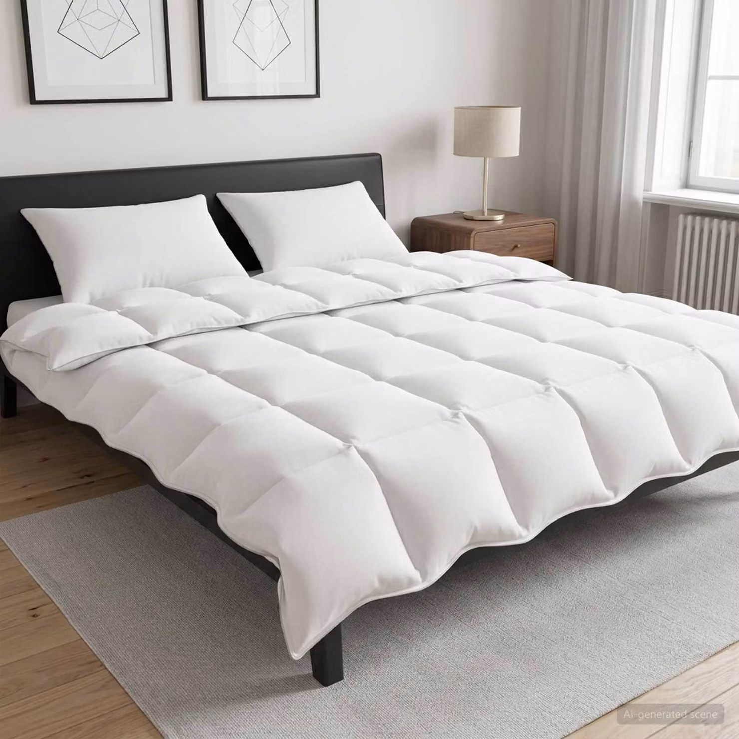 Set Duvet e Cuscino da Letto 3 pz vidaXL Bianco per Inverno in Bamboo e Poliestere 200 x 220 cm