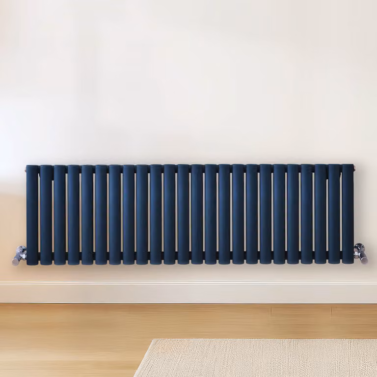 Radiatore di Design Orizzontale  Blu (Deep Sea Blu) -  400mm x 1416mm  - Pannello Doppio  - Revive
