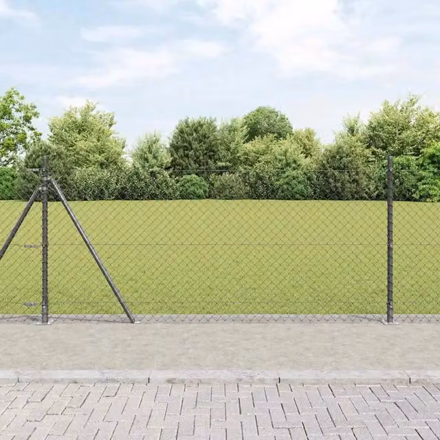 Palo per recinzione rettangolare VIDAXL in acciaio grigio 25 x 80 cm