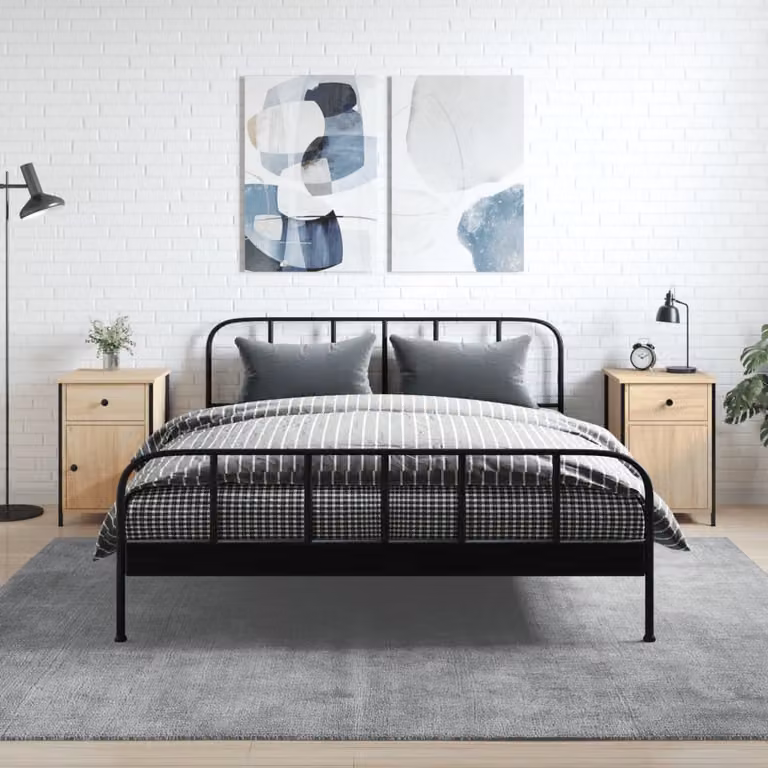 Set di 2 comodini sospesi vidaXL in legno multistrato, colore Rovere Sonoma, L 40 cm x P 42 cm x H 60 cm