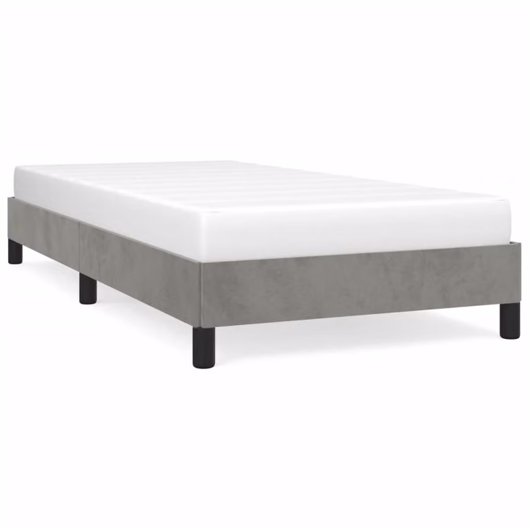 Giroletto senza Materasso Grigio Chiaro 100x200 cm Velluto