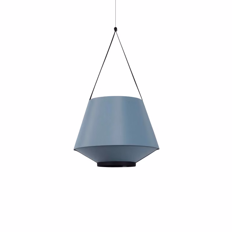 Forestier Lampada a sospensione Carrie M, dimmerabile, Blu, Soggiorno / Sala da pranzo, Tessuto / Stoffa / Seta, Design, Lampada a sospensione