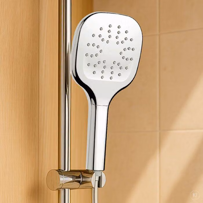 AquaCraft 120 doccetta angolare 120 mm | Soffione con 1 getto tipo pioggia | Risparmio d'acqua 6 l/min | Soffione cromato Easy Clean | Attacco standard | Soffione moderno e facile da pulire