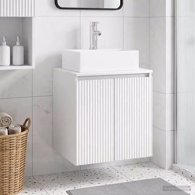 Mobile Lavabo da Parete vidaXL Bianco Opaco L: 49,5 cm, P: 41,0 cm, H: 62,5 cm