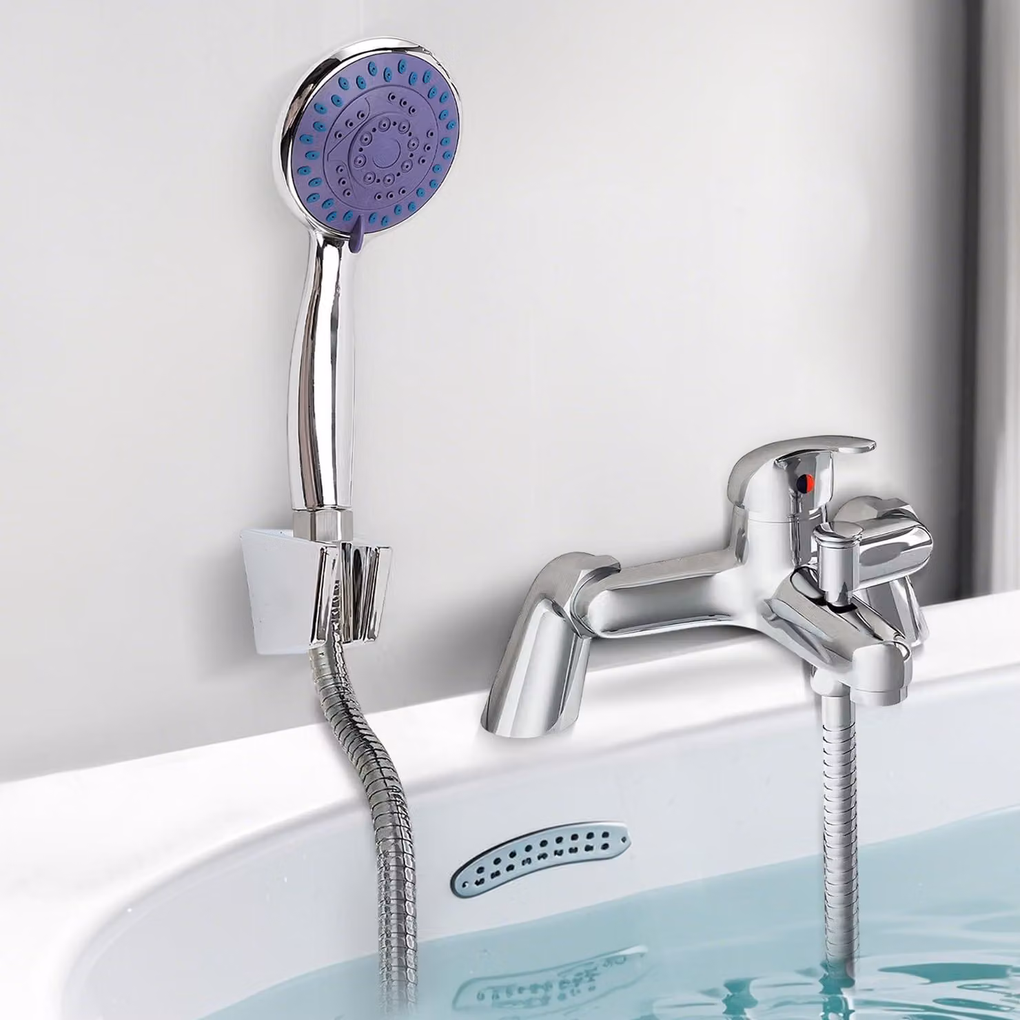 Miscelatore monocomando per lavabo con doccetta, Ottone H59, 3 modalità, tubo flessibile da 1,5 metri