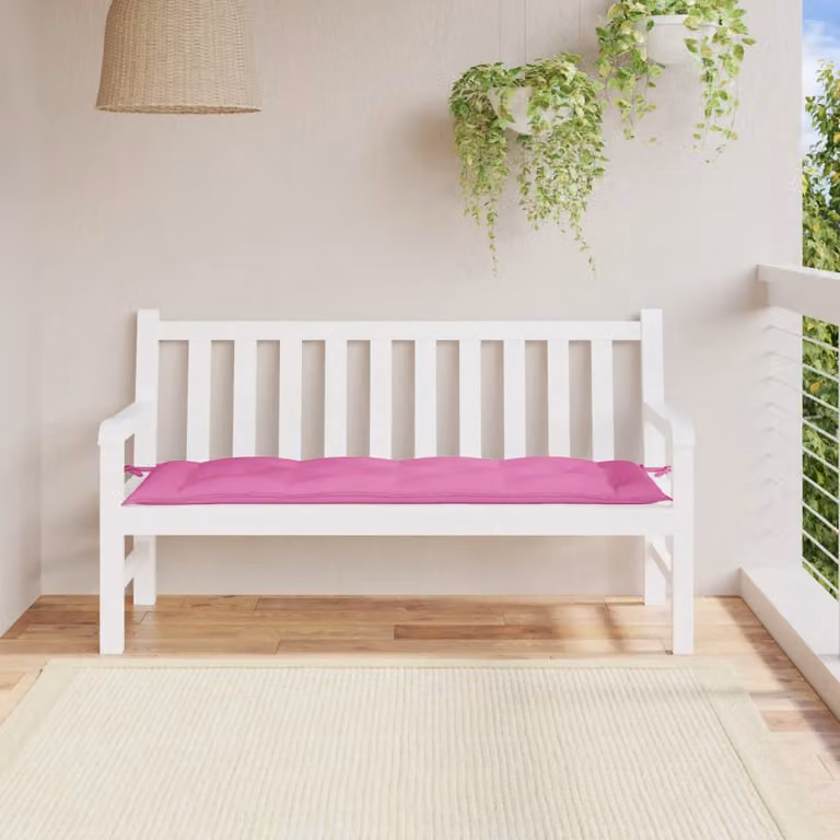 vidaXL Cuscino per Panca Rosa in Tessuto Oxford Idrorepellente e Traspirante L 150 x P 50 x H 7 cm