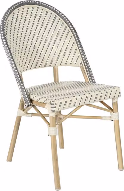 Oviala - Sedia da giardino in rattan grigio e alluminio