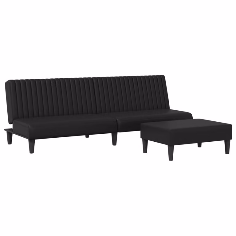 SYFAX™ Set di Divani 2 pz Nero in Pelle finta