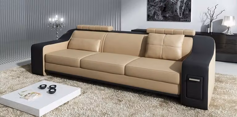 Ledersofa Set Sofa Couch Sitz Polster Garnitur Sofagarnitur 3+2+1 Sofas +USB
