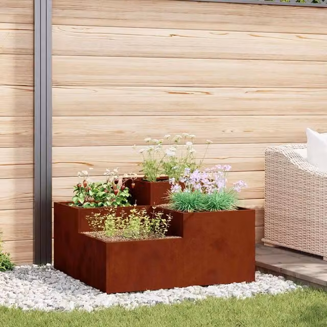 Vaso da giardino Ruggine 80 x 80 x 48 cm 865847