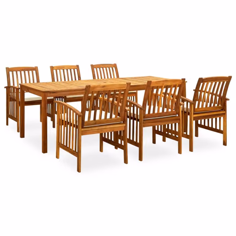 Maison Exclusive - Set da pranzo da giardino da 7 pezzi con cuscini, in legno massello di acacia